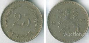 Финляндия 25 пенни 1921 года