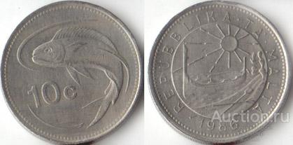 Мальта 10 центов 1986 года.