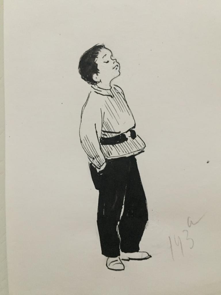 Горяев В.Н. (1910-1982)  Мальчик в темных брюках, стоящий боком