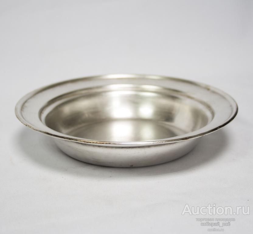 Тарелка круглая, мельхиор, Кольчугино, размер 19,3х3,7 (7)