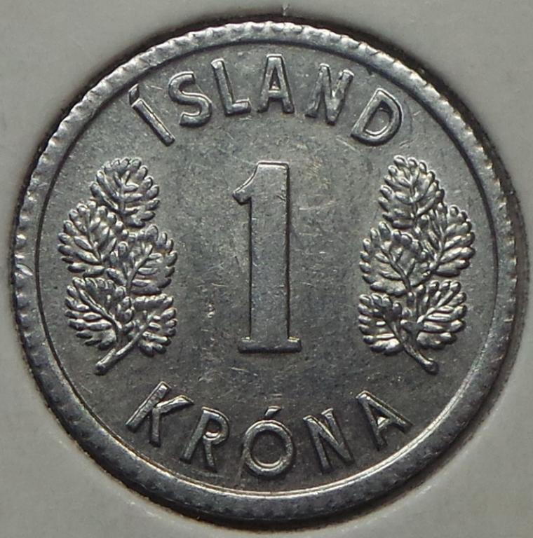 Исландия 1 крона 1977 года (2) КМ#23