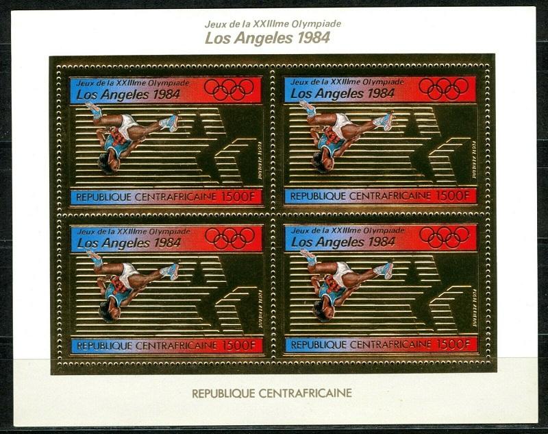 ЦАР 1982, ОЛИМПИАДА, ЛОС-АНДЖЕЛЕС 84, ЛОС-АНДЖЕЛЕС 1984, ЛЕГКАЯ АТЛЕТИКА, КЛЯЙНБОГЕН MNH