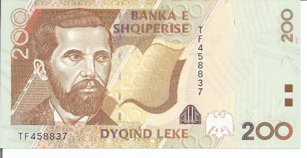Албания  200  лек  2001 года  пресс  UNC  (Р-67а)