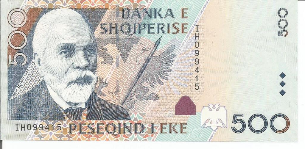 Албания  500  лек  2007(2009) года  пресс  UNC  (Р-72a)