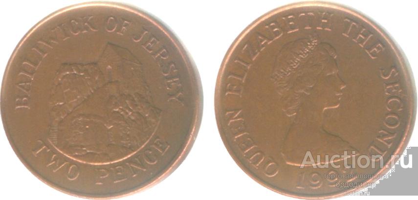 Джерси 2 пенса 1990 года