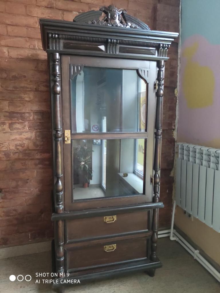 МЕБЕЛЬ   старинная  ГОРКА  для посуды  52*80*178 см  РОССИЯ