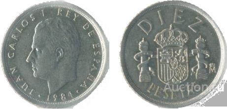 Испания 10 песет 1984 года