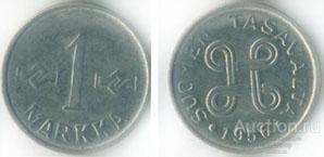 Финляндия 1 марка 1954 года