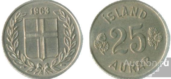 Исландия 25 эйрир 1953 года