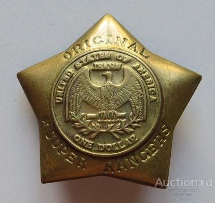 Звезда SUPER RANGERS США Америка Орел Знак КОЛЛЕКЦИОННОЕ СОСТОЯНИЕ !