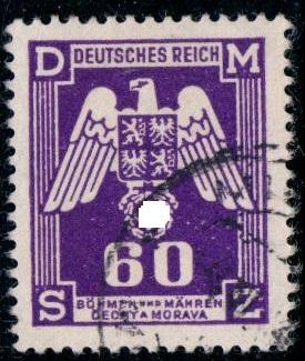 Богемия и Моравия,1943 г,MiNr.16,служебная марка 