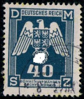 Богемия и Моравия,1943 г,MiNr.14,служебная марка 