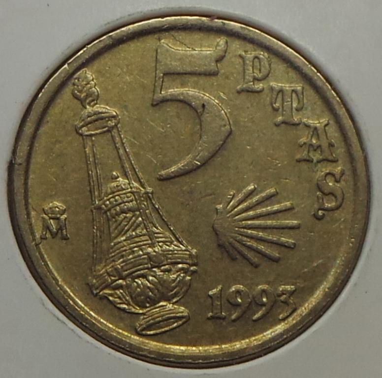 Испания 5 песет 1993 года (1) КМ#919