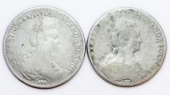 2 монеты: 1 Рубль 1778 год СПБ-ОЛ. Екатерина II. Редкий! 1 рубль 178? год СПБ-ИЗ. Серебро 46.5 грамм