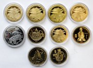 10 монет: 20 вон 2003, 2007, 2010, 2014 год. Корея. Латунь.