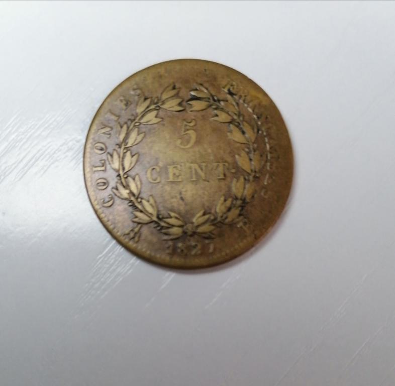 5 центов 1827.Фрацузкие колонии.