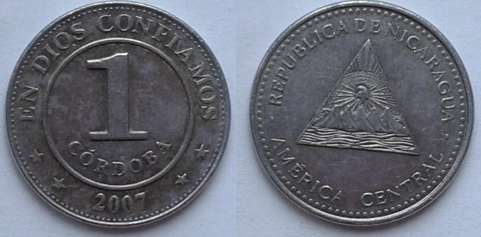 Никарагуа. 1 кордоба, никель, 2007