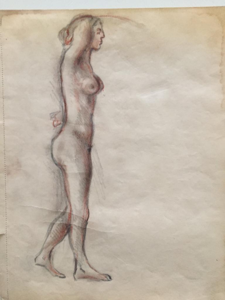 Завьялов И.Ф. (1893-1937) "Обнаженная, стоящая боком" (1915)