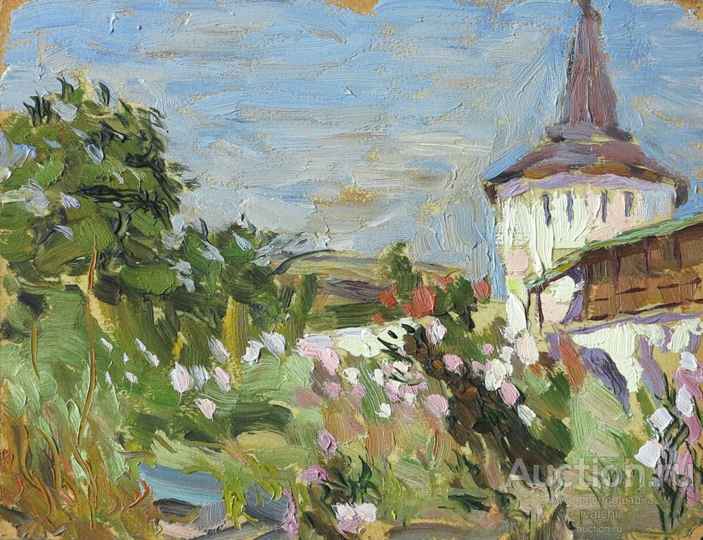 Иван Чистов - "Сад" бумага, масло 24х30,5см. 1996г.
