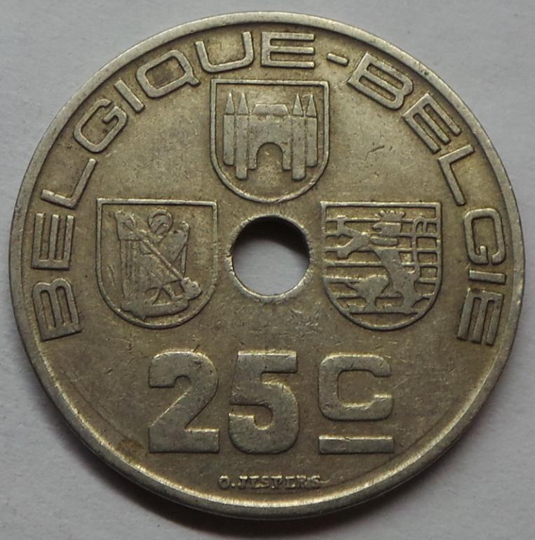 Бельгия 25 сантимов 1939 года (1) КМ#114.1