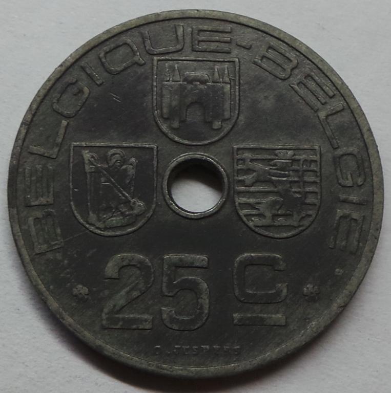 Бельгия 25 сантимов 1946 года КМ#131