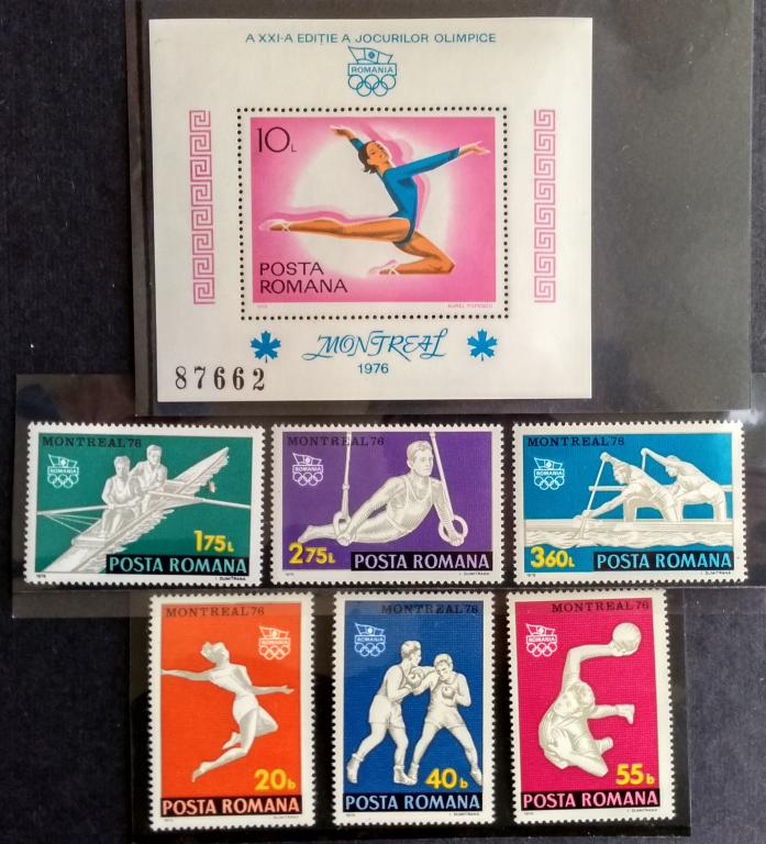Румыния ЛОИ Монреаль 1976 6м Мих 3350-3355 Бл 135 **