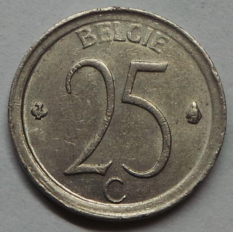 Бельгия 25 сантимов 1972 года КМ#154.1