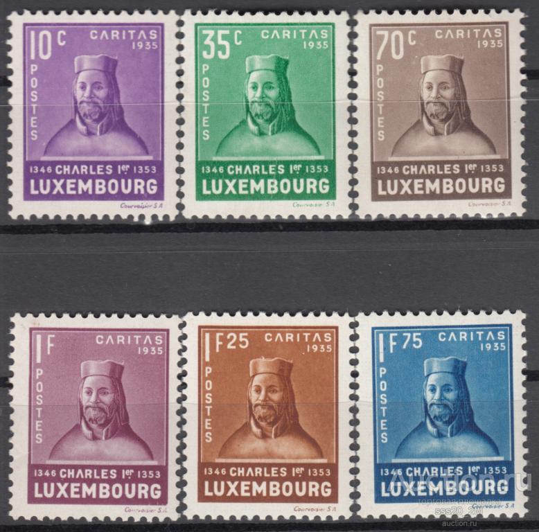 Люксембург 1935 граф Карл I Люксембургский Mi284-289 MLH