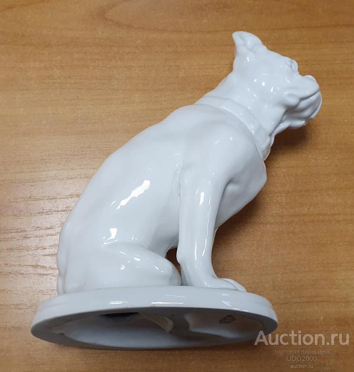 Собака Бульдог Боксёр ЛФЗ, 1970-е гг. СССР. фарфор