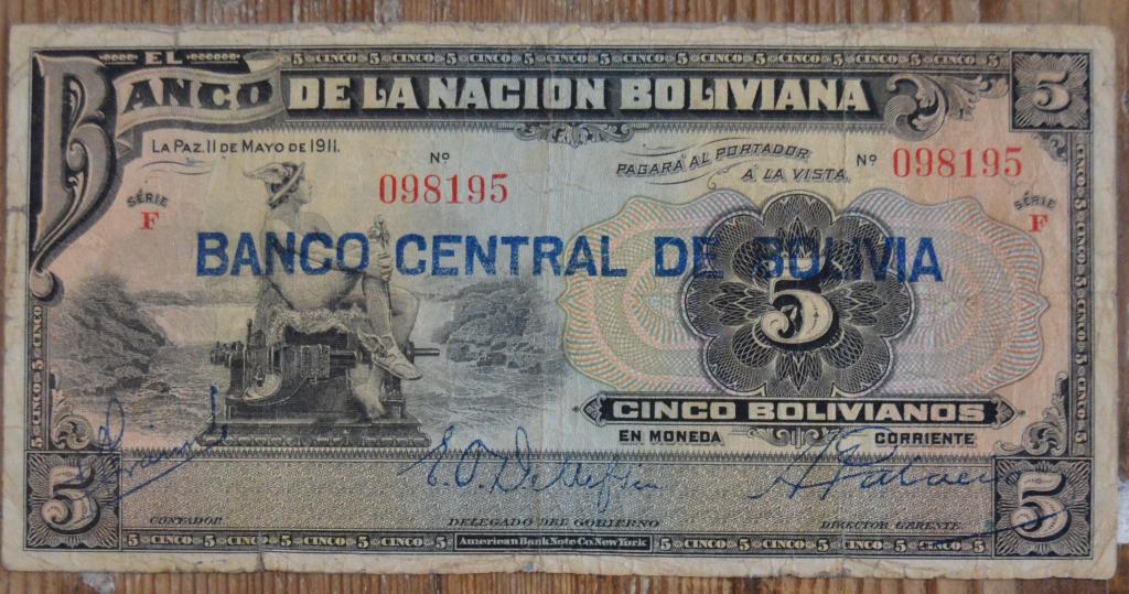 Боливия - 5 БОЛИВИАНО 1911 (1929) ГОД
