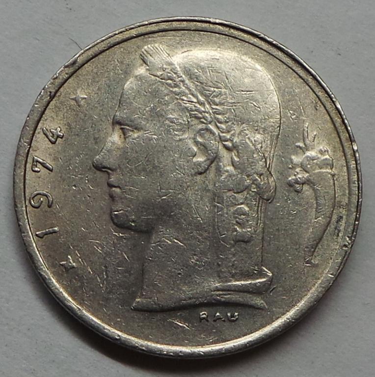 Бельгия 1 франк 1974 года КМ#142.1