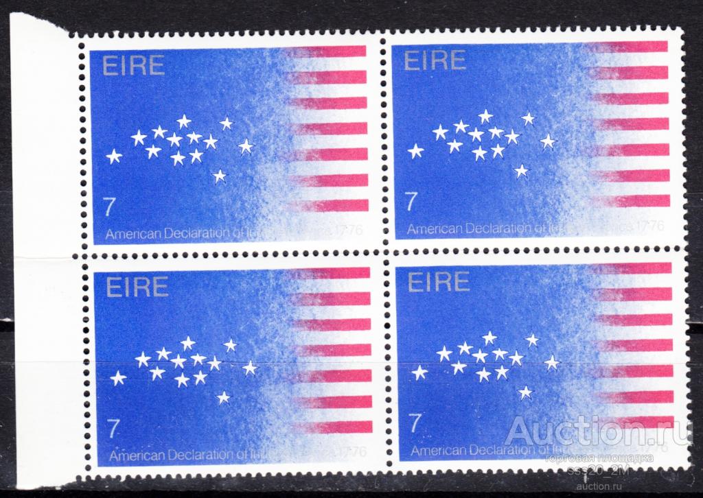 Ирландия 1976 200 лет США Mi340 MNH квартблок