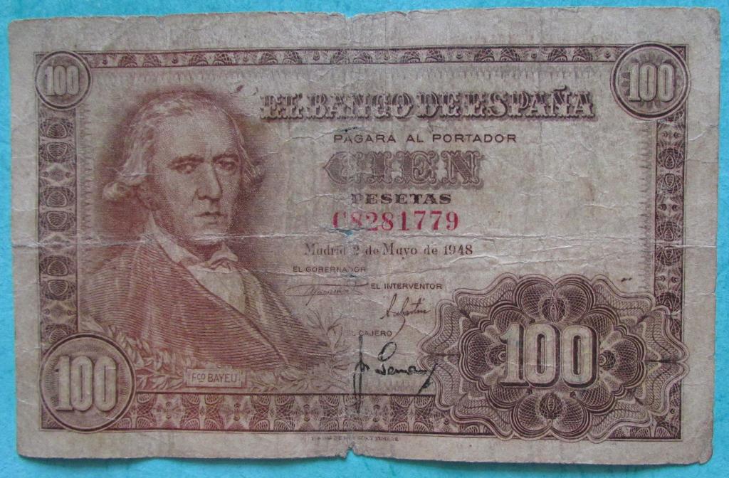 Испания 100 песет 1948 год