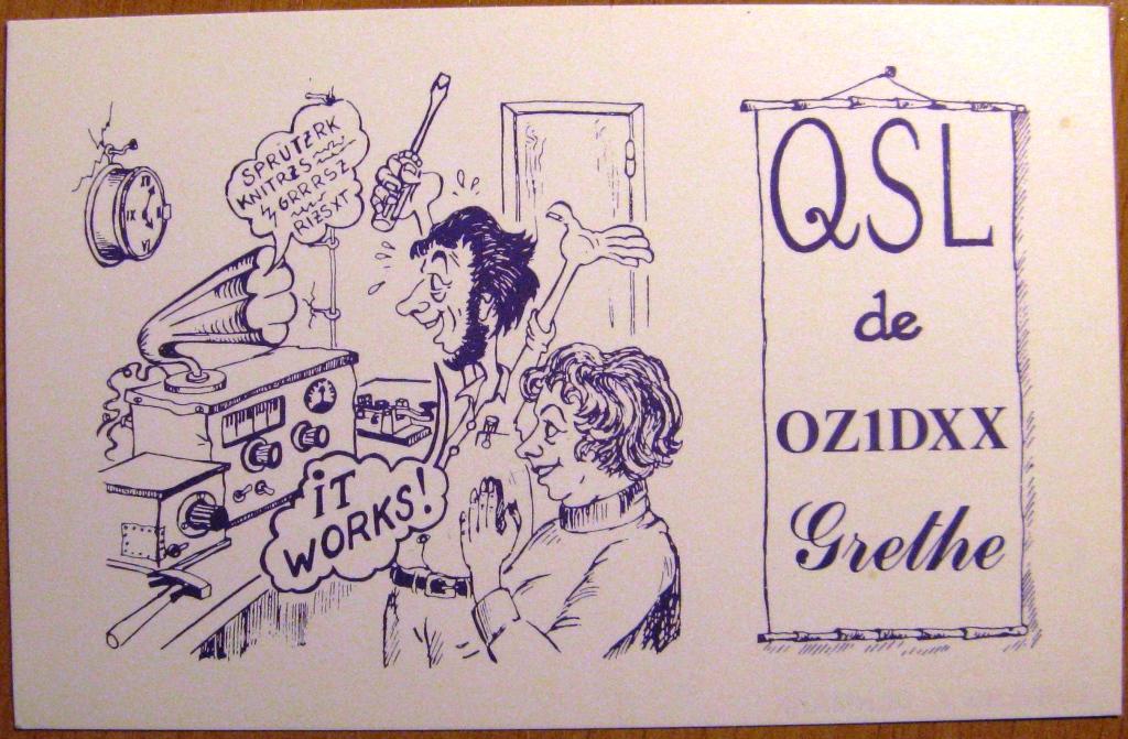 К22-695 QSL КАРТОЧКА РАДИООБМЕНА ДАНИЯ 1988