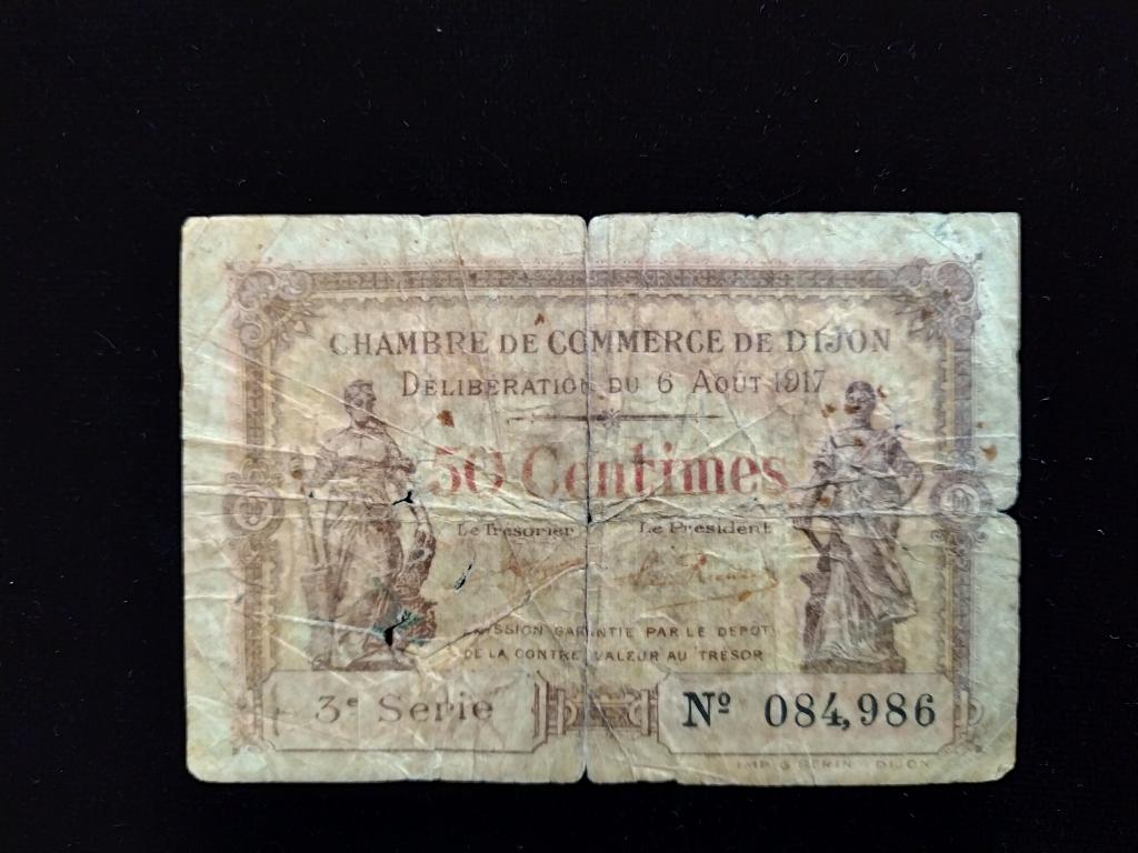 Банкнота Франция 50 сантимов 1917 года