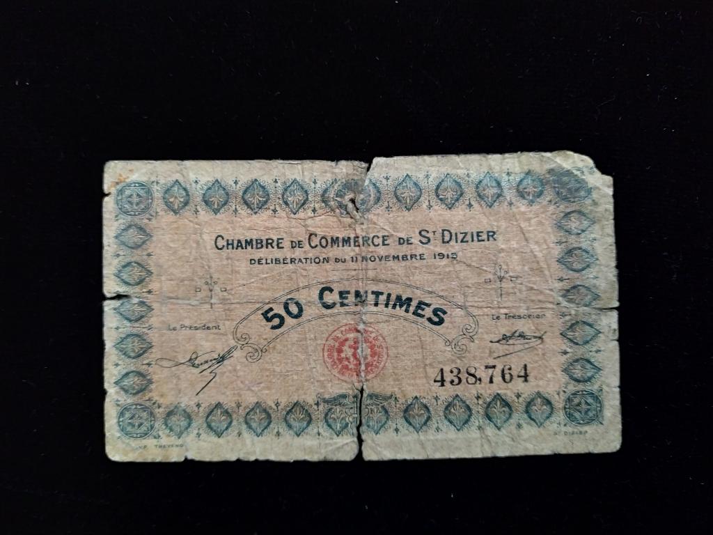 Банкнота Франция 50 сантимов 1916 года