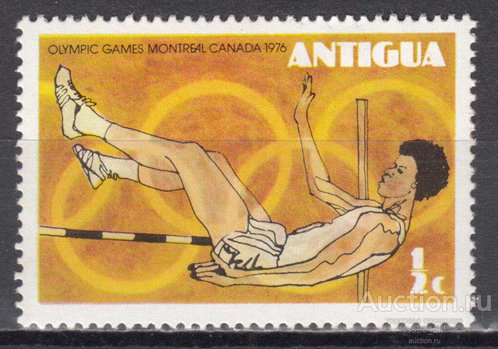 Антигуа 1976 олимпиада Монреаль'76 прыжки в высоту Mi425 MNH