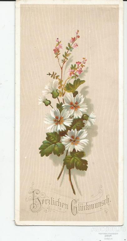 10556. Цветы. Наилучшие пожелания.125х60 мм