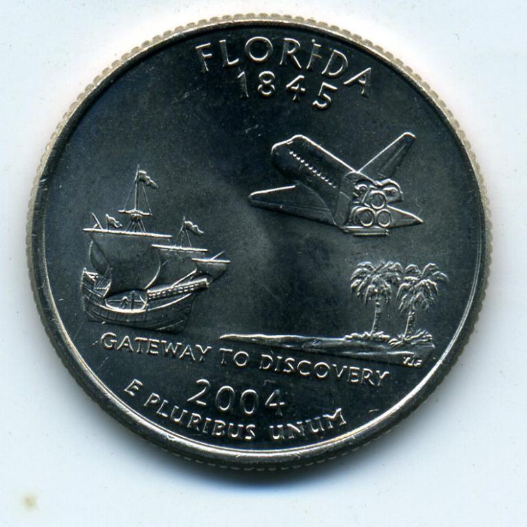 25 центов - США - 2004 - Флорида - D - KM#356 - UNC