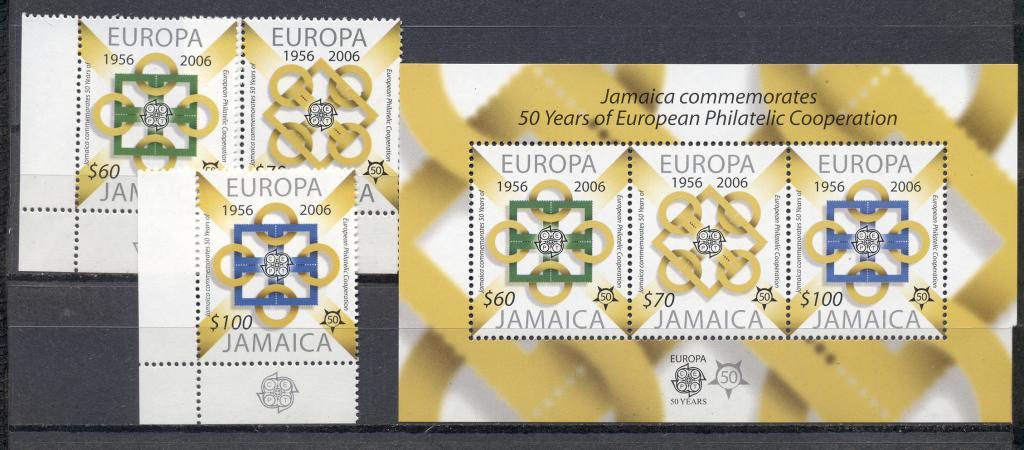 Ямайка 2006 г. серия  и блок 50 лет маркам СЕПТ негашеная**