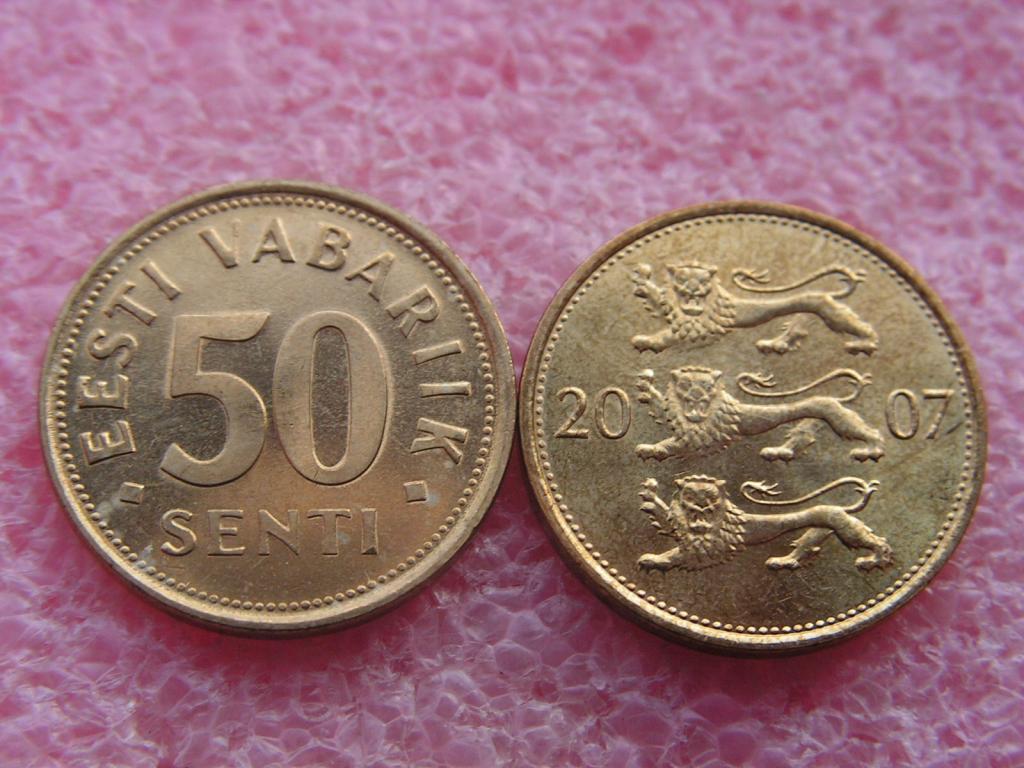 Эстония 50 сенти 2007 unc