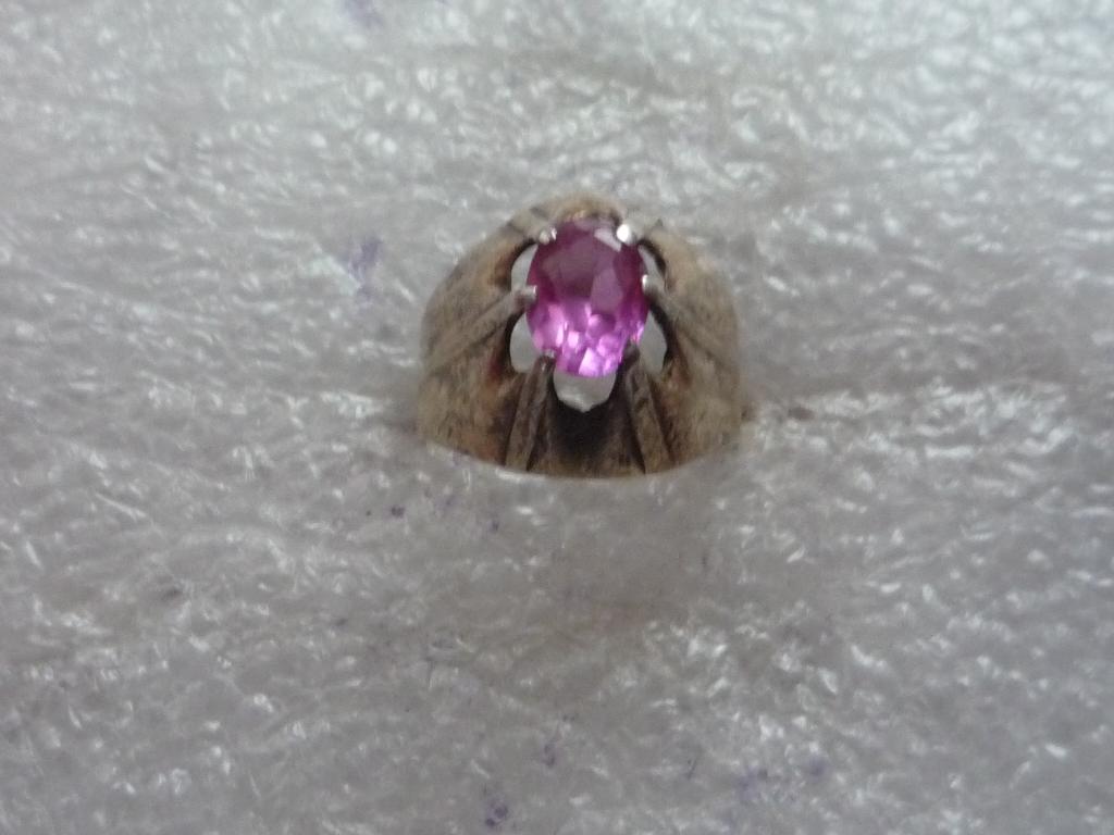 КОЛЬЦО СИРЕНЕВЫЙ КАМЕНЬ СЕРЕБРО 875 ПРОБА СССР