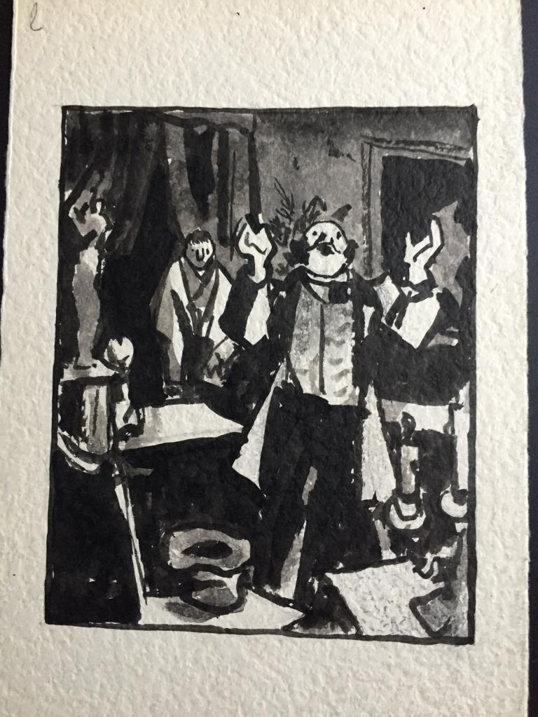 Гончаров А.Д. (1903-1979) "Кречинский и Нелькин. Иллюстрация к "Свадьбе Кречинского"