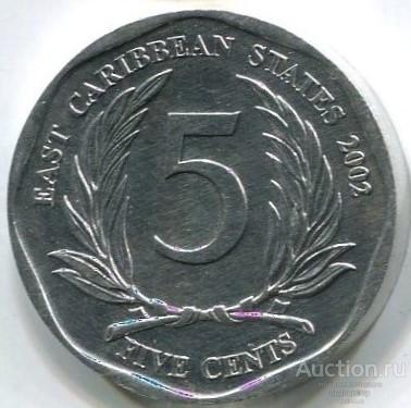 Восточные Карибские Штаты 5 центов 2015 года