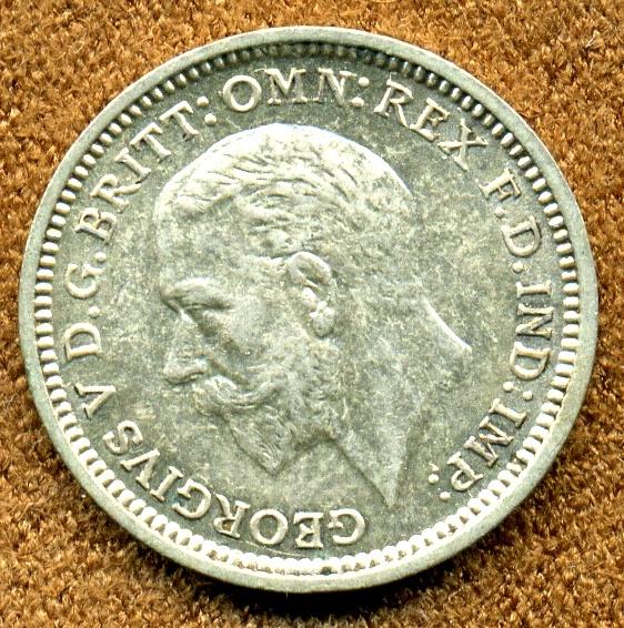 Великобритания 3 пенса 1936 AUNC