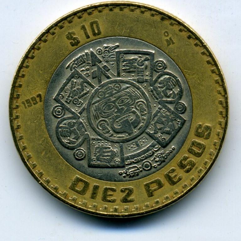 10 песо - Мексика - 1997 - биметалл