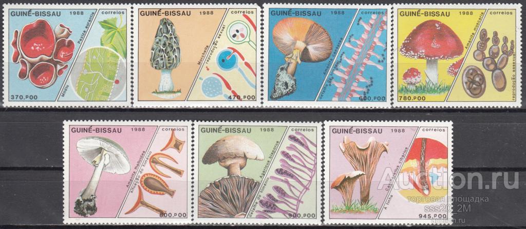 Гвинея-Биссау 1988 грибы Mi989-995 MNH