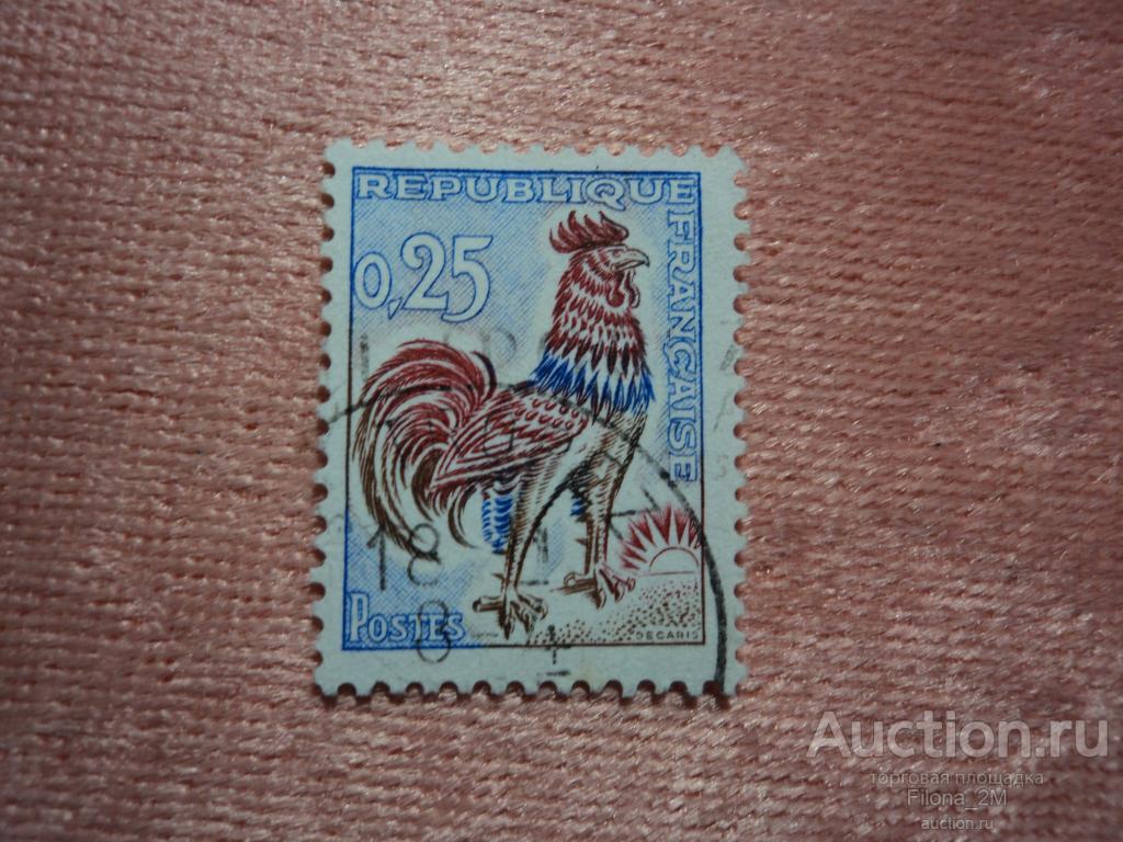 Марки.Франция.1962 г.Стандарт.Петух.Мi#1384.
