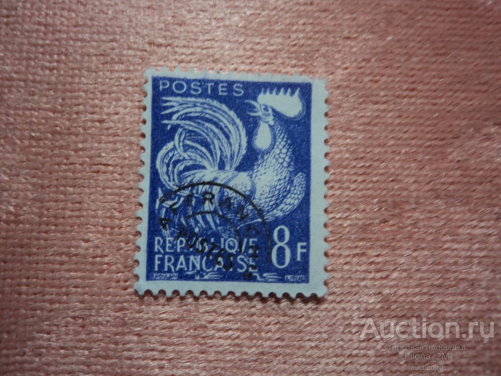 Марки.Франция.1959 г.Стандарт.Надпечатка.Галльский петух.Мi #1235.