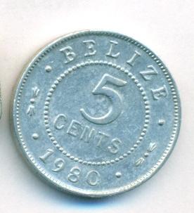 Белиз - 5 центов 1980 год.